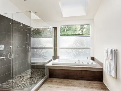 Glass Enclosed Shower Space